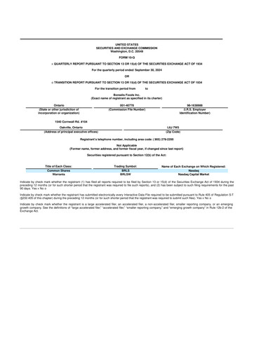 Thumbnail Borealis Foods 10-Q Quarterly Report FY2024 