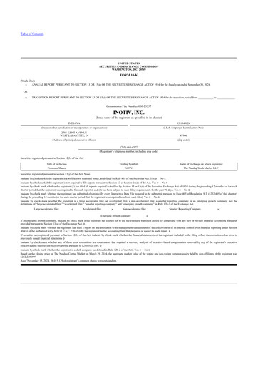 Vorschaubild Inotiv 10-K Jahresbericht 2024