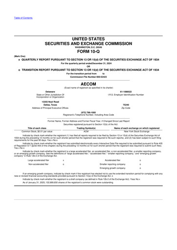 Thumbnail AECOM 10-Q Quarterly Report FY2025 