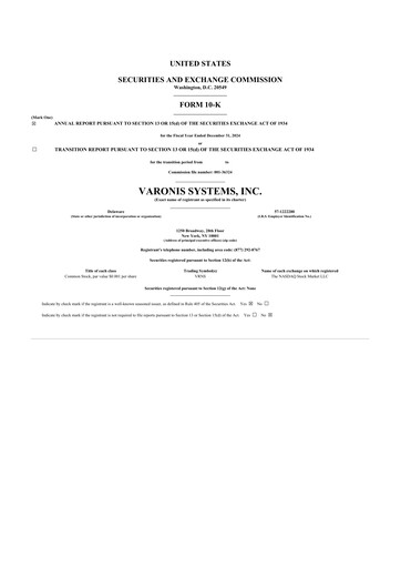 Thumbnail Varonis Systems 10-K Annual Report 2024