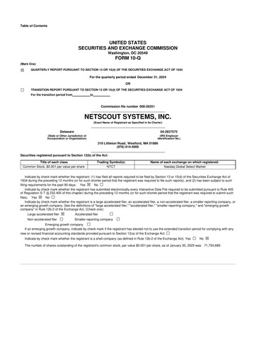 Thumbnail NETSCOUT 10-Q Quarterly Report FY2025 