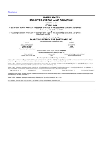 Thumbnail Take-Two Interactive
 10-Q Quarterly Report FY2025 