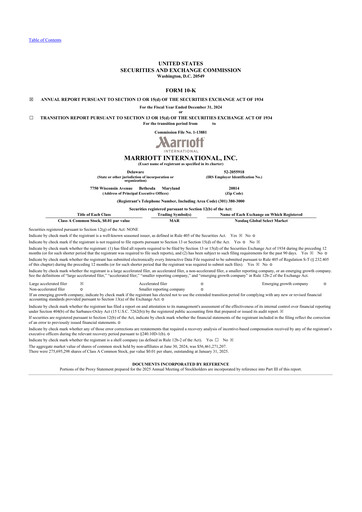 Thumbnail Marriott International 10-K Annual Report 2024