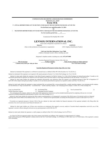 Thumbnail Lennox 10-K Annual Report 2024