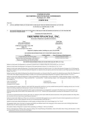 Thumbnail Triumph Financial 10-K Annual Report 2024