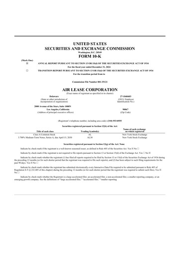 Thumbnail Air Lease Corporation
 10-K Annual Report 2024