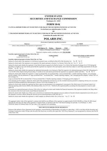 Thumbnail Polaris 10-K Annual Report 2024