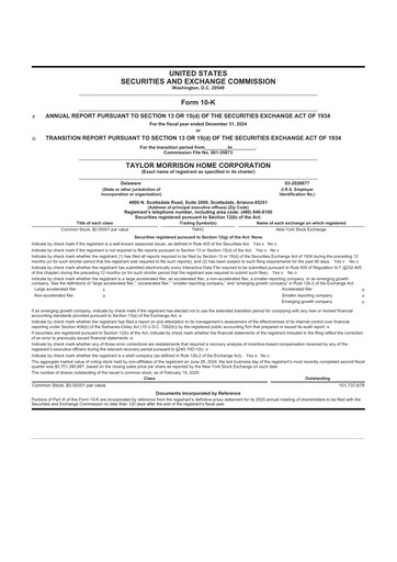 Thumbnail Taylor Morrison
 10-K Annual Report 2024