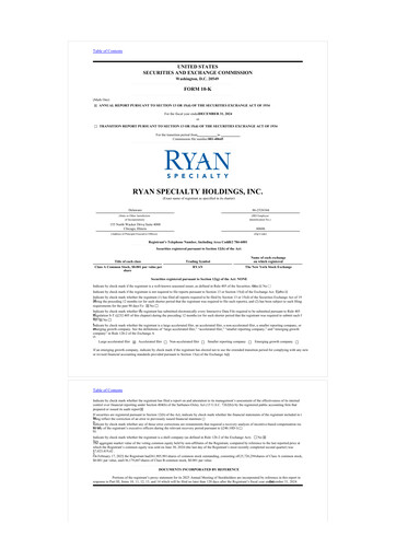 Thumbnail Ryan Specialty 10-K Annual Report 2024