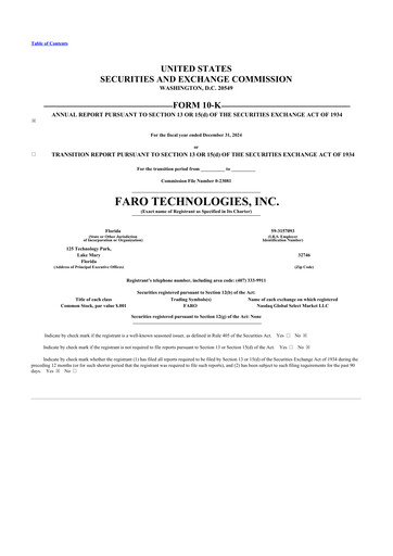 Thumbnail Faro Technologies
 10-K Annual Report 2024