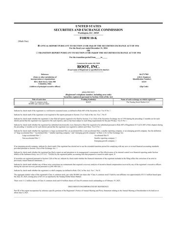Vorschaubild Root Insurance
 10-K Jahresbericht 2024