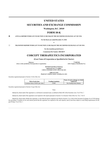 Thumbnail Corcept Therapeutics
 10-K Annual Report 2024