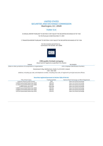 Thumbnail Cement Roadstone Holding
 10-K Annual Report 2024