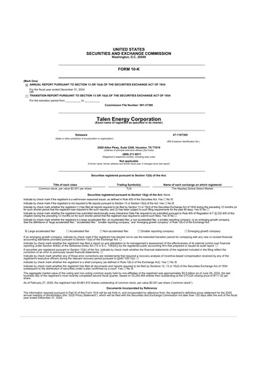 Miniature Talen Energy 10-K Rapport annuel 2024