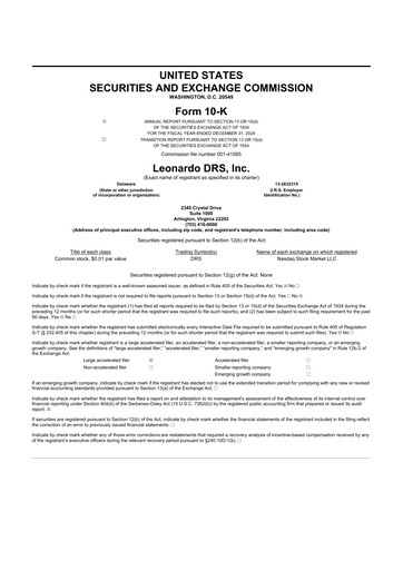 Vorschaubild Leonardo DRS 10-K Jahresbericht 2024