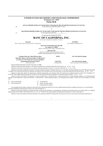 Thumbnail Banc of California 10-K Annual Report 2024