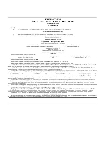 Thumbnail Esperion Therapeutics 10-K Annual Report 2024