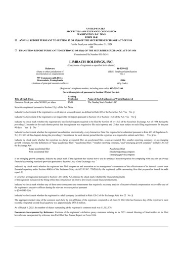 Thumbnail Limbach Holdings 10-K Annual Report 2024