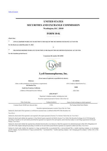 Thumbnail Lyell Immunopharma 10-K Annual Report 2024