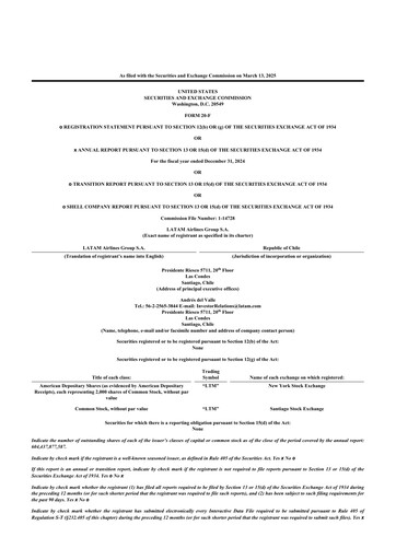 Thumbnail LATAM Airlines  20-F Annual Report 2024