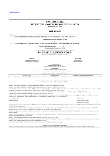 Thumbnail Ranpak 10-K Annual Report 2024