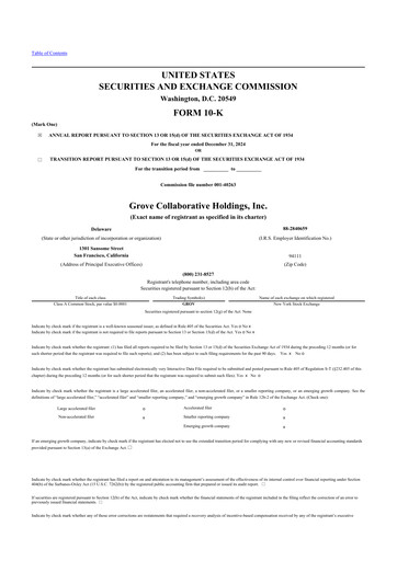 Miniature Grove Collaborative 10-K Rapport annuel 2024