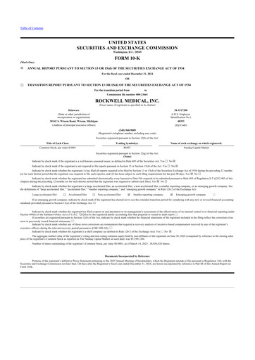 Thumbnail Rockwell Medical
 10-K Annual Report 2024