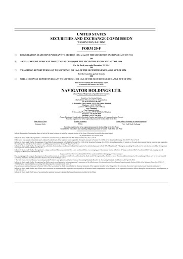 Thumbnail Navigator Holdings 20-F Annual Report 2024