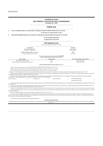 Thumbnail FGI Industries 10-K Annual Report 2024