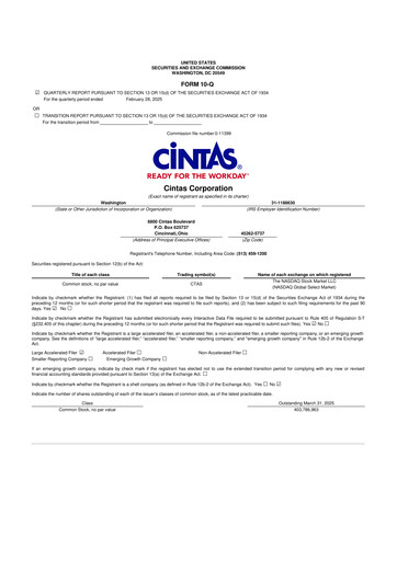 Thumbnail Cintas 10-Q Quarterly Report FY2025 