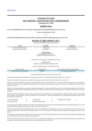 Thumbnail Mama's Creations 10-K Annual Report 2025