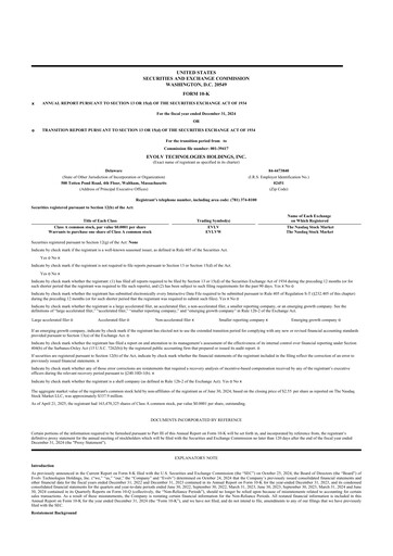 Thumbnail Evolv Technologies 10-K Annual Report 2024