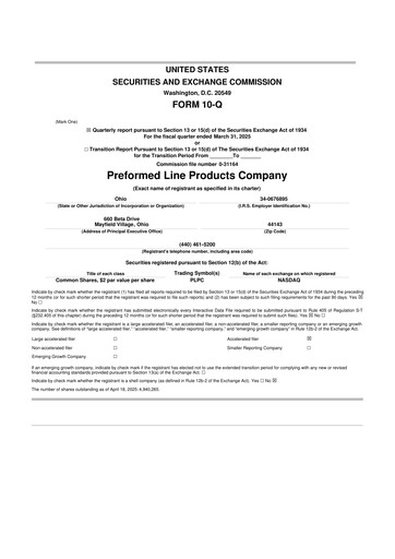 Vorschaubild Preformed Line Products 10-Q Quartalsbericht 2025 