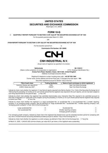 Vorschaubild CNH Industrial
 10-Q Quartalsbericht 2025 