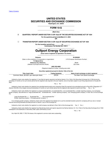 Thumbnail Gulfport Energy 10-Q Quarterly Report FY2025 