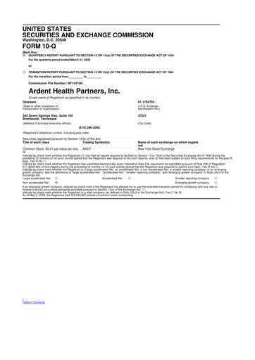 Thumbnail Ardent Health 10-Q Quarterly Report FY2025 