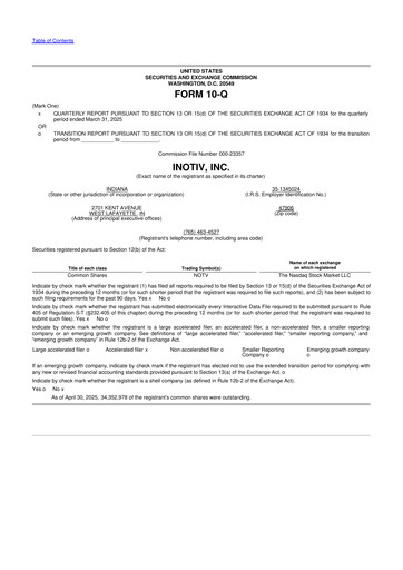 Miniature Inotiv 10-Q Rapport trimestriel 2025 