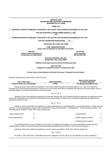Vorschaubild VYNE Therapeutics 10-Q Quartalsbericht 2025 