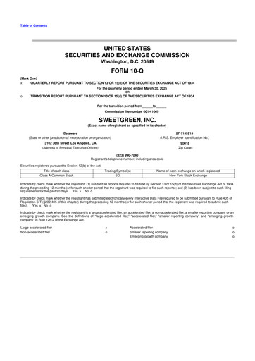 Thumbnail Sweetgreen 10-Q Quarterly Report FY2025 