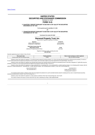 Thumbnail Starwood Property Trust 10-Q Quarterly Report FY2025 