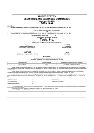 Thumbnail Tesla 10-Q Quarterly Report FY2025 