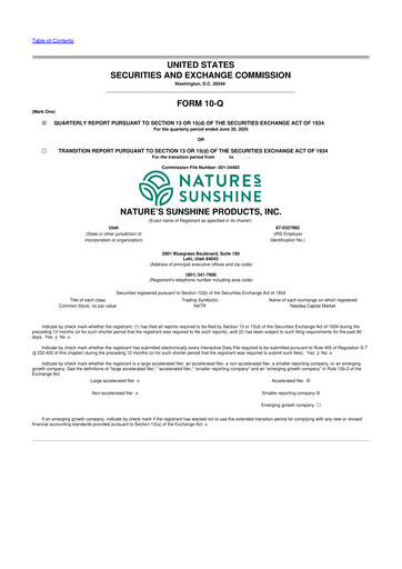 Thumbnail Nature's Sunshine Products 10-Q Quarterly Report FY2025 