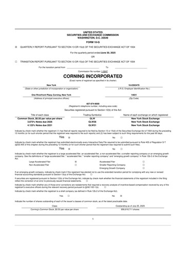 Thumbnail Corning 10-Q Quarterly Report FY2025 