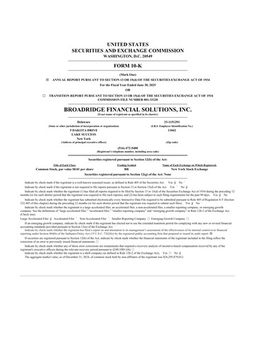 Thumbnail Broadridge Financial Solutions
 10-K Annual Report 2025