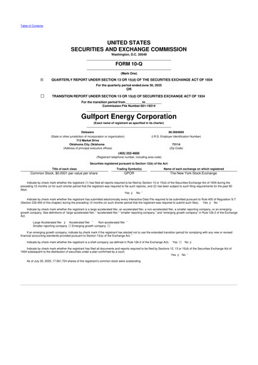 Thumbnail Gulfport Energy 10-Q Quarterly Report FY2025 