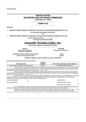Thumbnail OraSure Technologies 10-Q Quarterly Report FY2025 