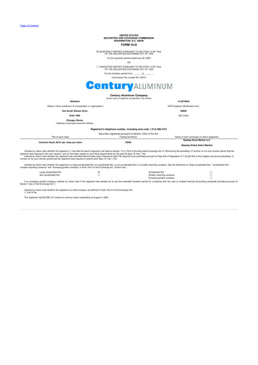 Thumbnail Century Aluminum
 10-Q Quarterly Report FY2025 