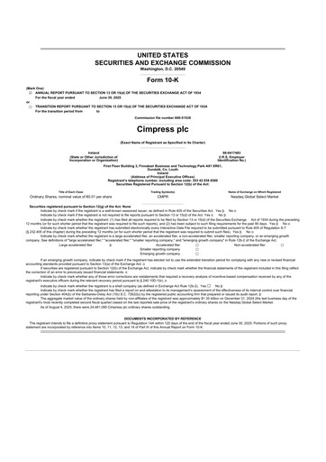 Thumbnail Cimpress 10-K Annual Report 2025