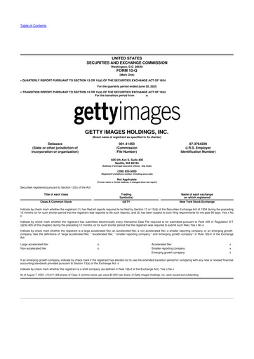 Miniature Getty Images 10-Q Rapport trimestriel 2025 