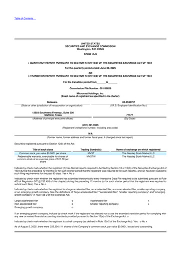 Thumbnail Microvast 10-Q Quarterly Report FY 